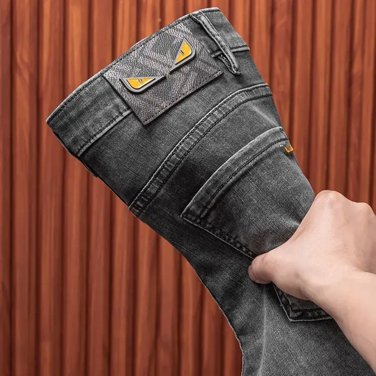2024 Spring Summer New High End Light Luxury Fashionable Jeans Men's European Goods Trendy Brand Slims Smooths Your Silhouette K