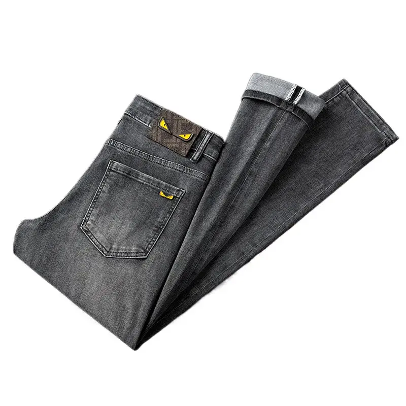 2024 Spring Summer New High End Light Luxury Fashionable Jeans Men's European Goods Trendy Brand Slims Smooths Your Silhouette K