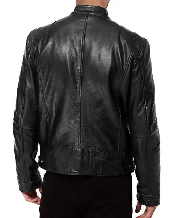 2022 Autumn/Winter New Fashionable PU Leather Men's Casual Jacket Wholesale Amazon European Style Motorcycle Leather Coat