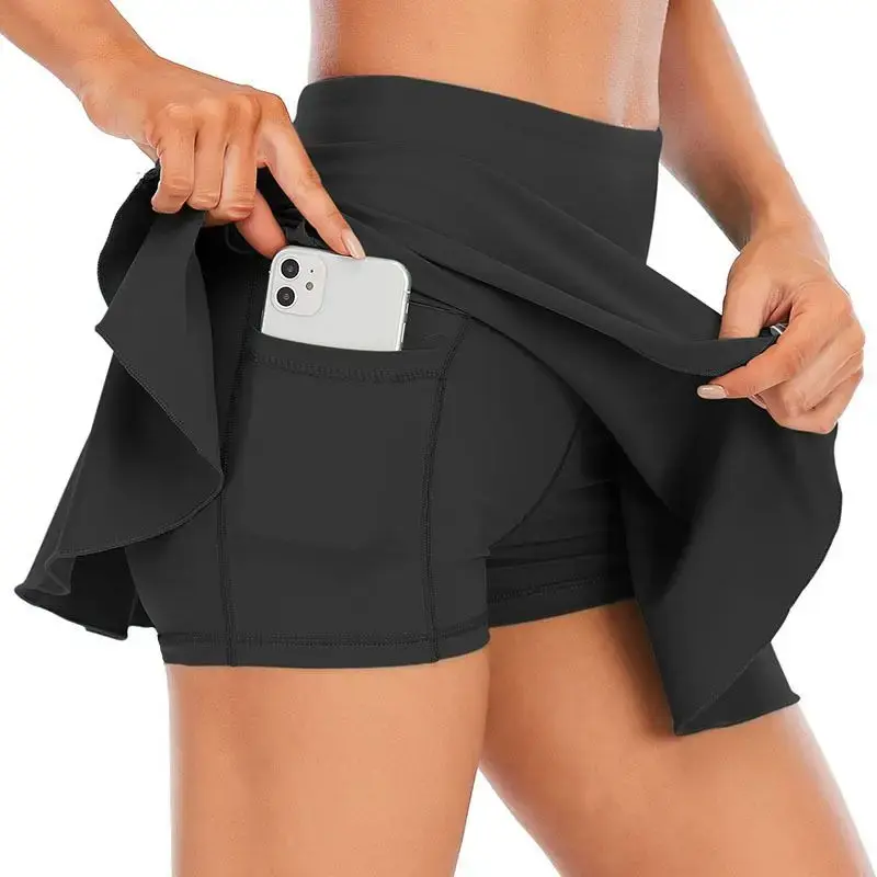 Quick Dry Breathable Outdoor High Waist Fitness Yoga Half Body Short Skirt Netball Skirt Pants for Women Sporty Style