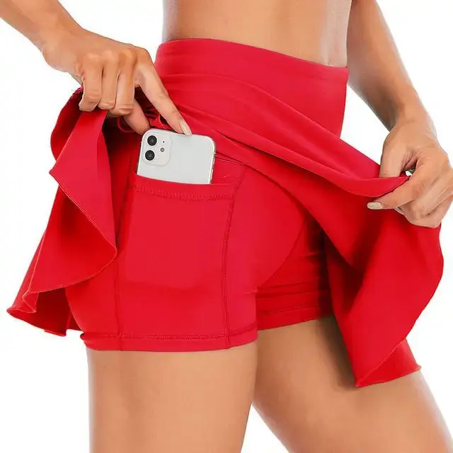 Quick Dry Breathable Outdoor High Waist Fitness Yoga Half Body Short Skirt Netball Skirt Pants for Women Sporty Style