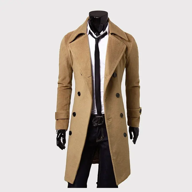 Men's Fashionable Extended Overcoat Jacket For Autumn/Winter New Arrival Cross-Border Trade Fast Selling Woolenovercoat