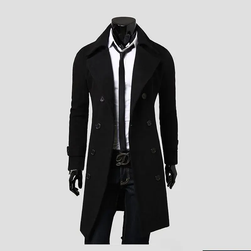 Men's Fashionable Extended Overcoat Jacket For Autumn/Winter New Arrival Cross-Border Trade Fast Selling Woolenovercoat