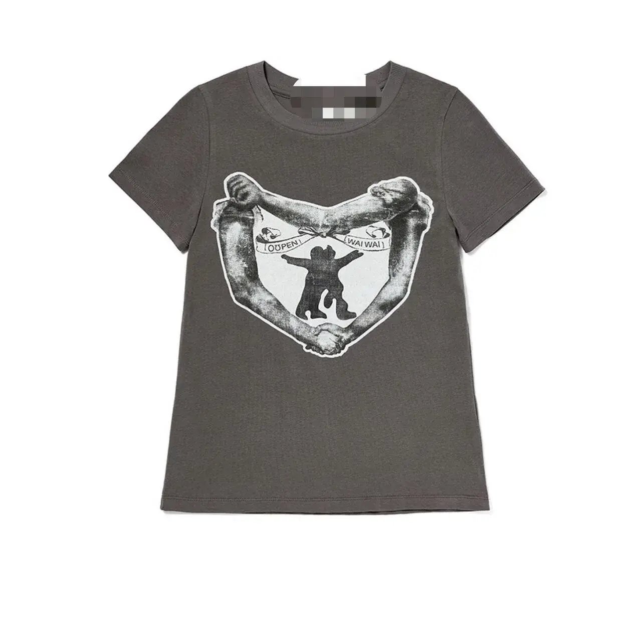 Openyy Korean Summer New Style Women's Slim Fit Short Sleeve T-shirt Versatile Print Retro Top Cotton Crew Neck Tee