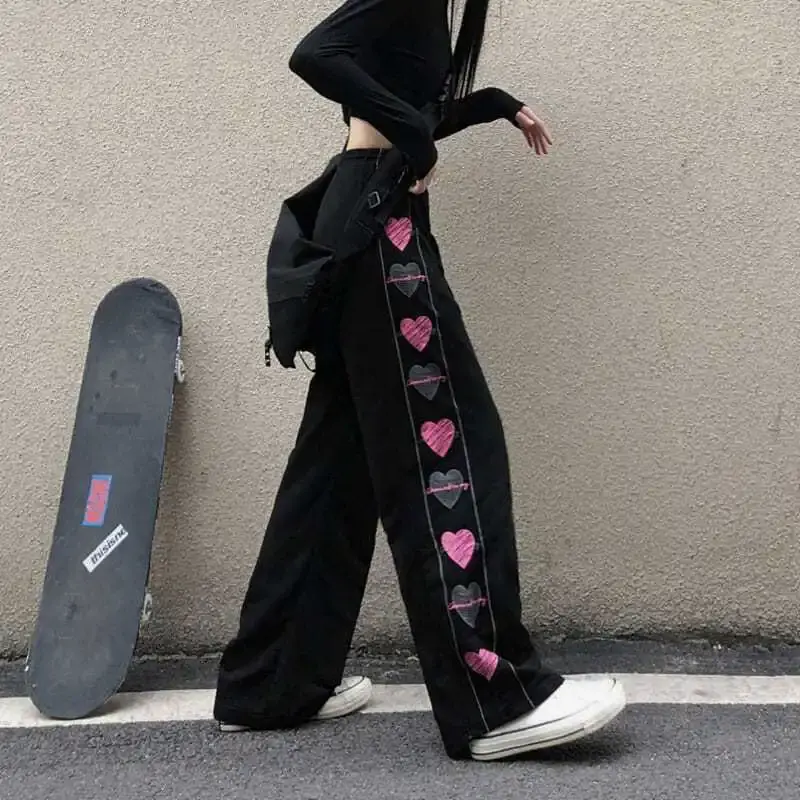 New Spring Autumn Casual Sweatpants Women's Plus Size Harajuku Style Straight-Leg Trousers Oversized Fashion Clothing