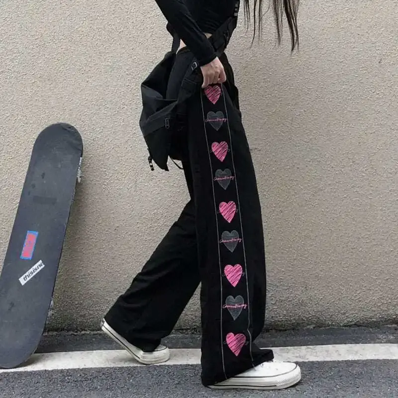 New Spring Autumn Casual Sweatpants Women's Plus Size Harajuku Style Straight-Leg Trousers Oversized Fashion Clothing