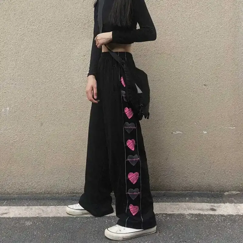 New Spring Autumn Casual Sweatpants Women's Plus Size Harajuku Style Straight-Leg Trousers Oversized Fashion Clothing