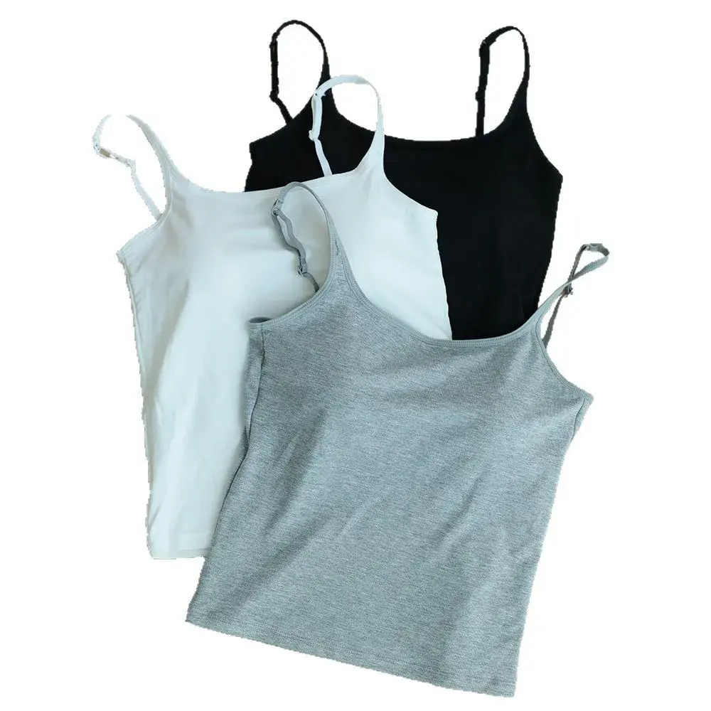 Spring New Style Simple Strap Back English Letter Slimming Vest Women's Inner Wear Outerwear Top Expositional Back Design
