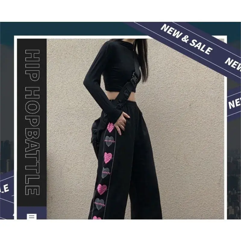 New Spring Autumn Casual Sweatpants Women's Plus Size Harajuku Style Straight-Leg Trousers Oversized Fashion Clothing