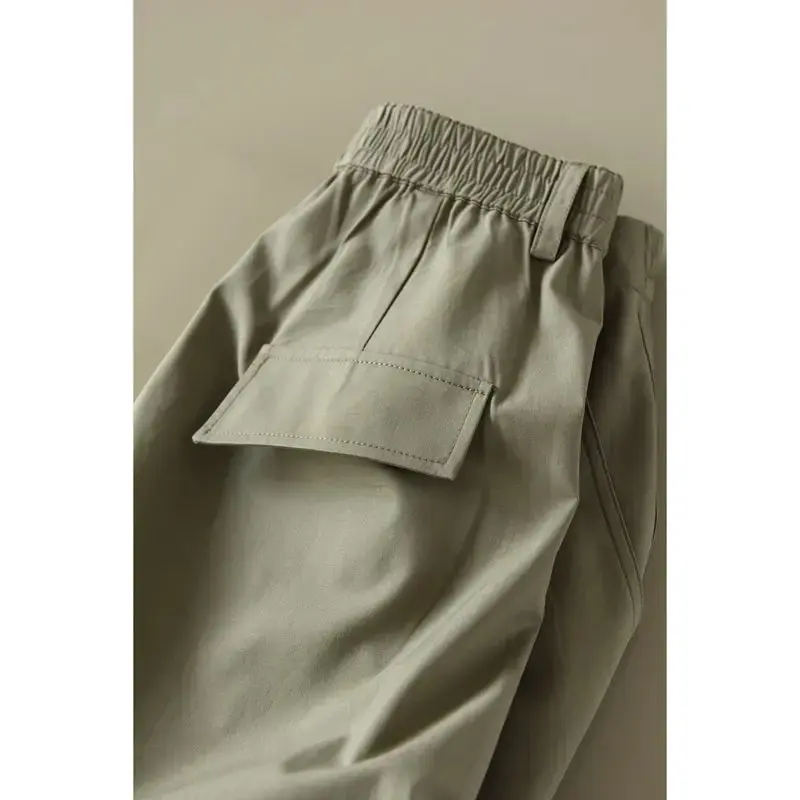 Plus Size High Waist Wide Leg Workwear Pants for Women Summer Loose Casual Nine Points 300 Pounds Slimming Effect