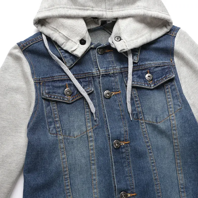 Fashionable Denim Jacket For Men Korean Style Removable Hooded Sweater Jacket Plus Size Clothing From China Land