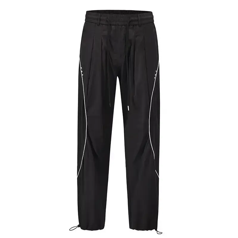 American Style Loose-Fit Straight-Leg Light Grey Casual Pants For Men Summer Thin Hip Hop Street Dance Trousers Casual Trendy Br