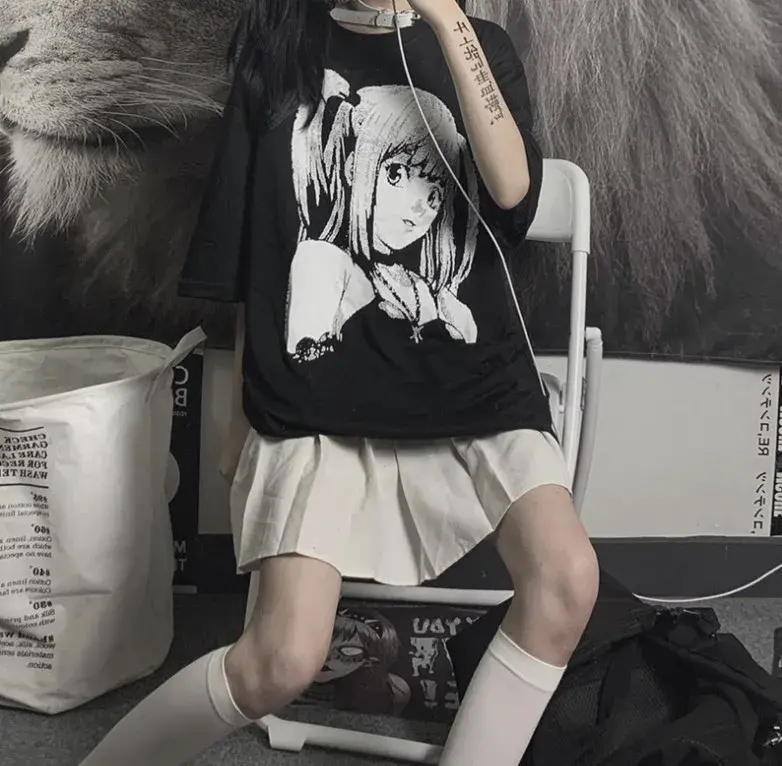 Dull Black Harajuku Style Women's Short Sleeve T-shirt Hip Hop Dark System Women's Clothing Summer Top Trendy Streetwear