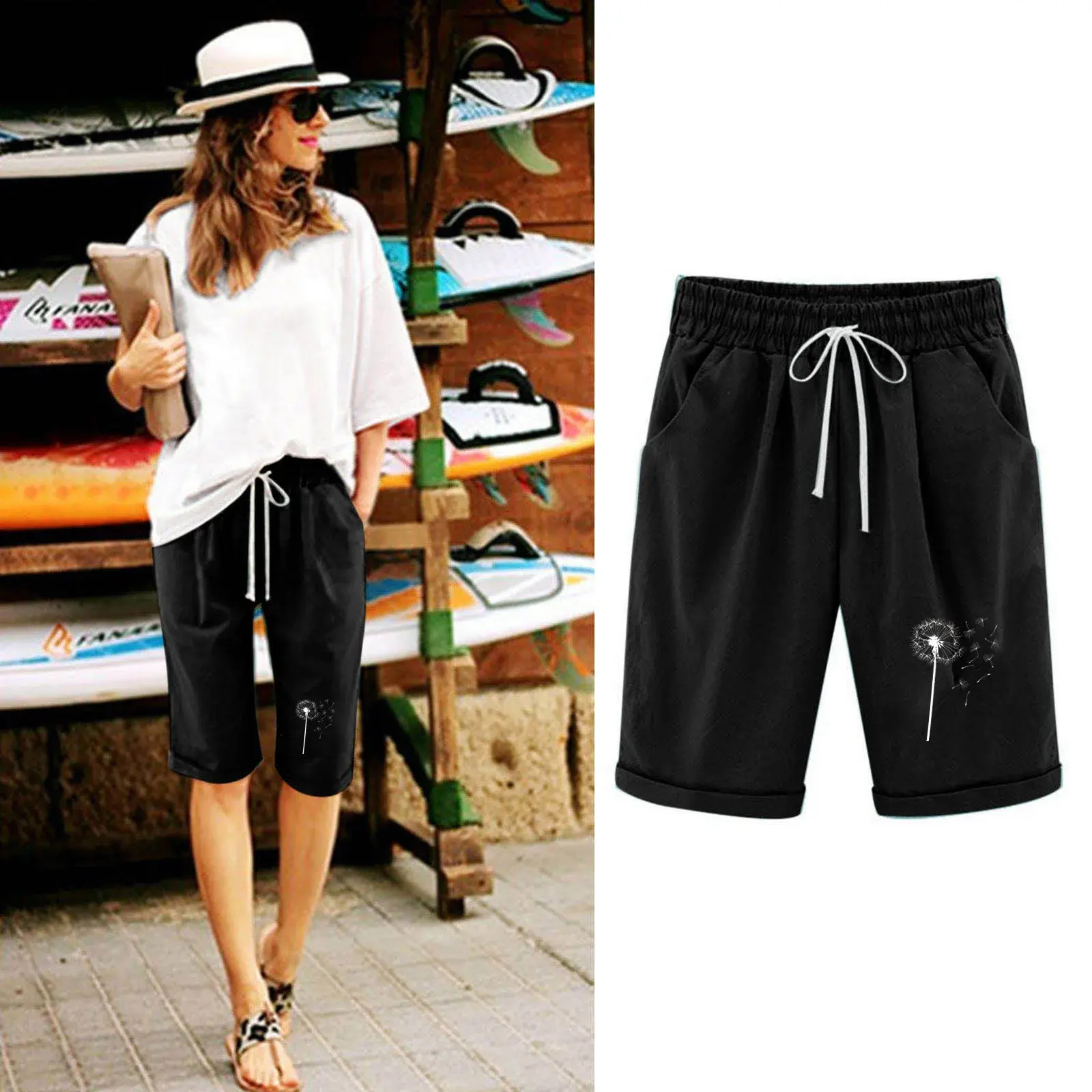 Spring Summer Hot Sale Of The Season Women's Casual Independent Station Shorts with Belt Outdoor Wear Mixed Fabric Shorts Chines