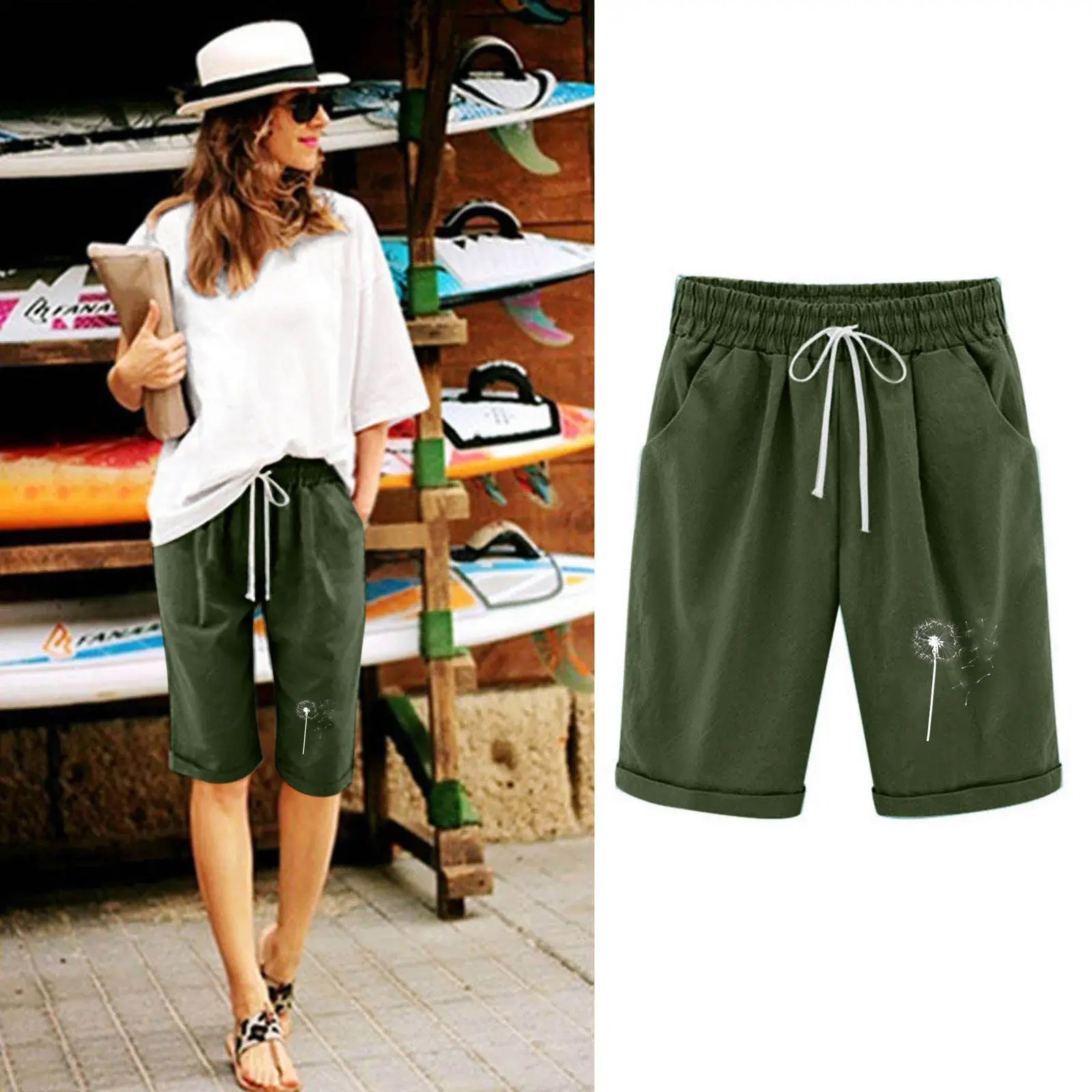 Spring Summer Hot Sale Of The Season Women's Casual Independent Station Shorts with Belt Outdoor Wear Mixed Fabric Shorts Chines