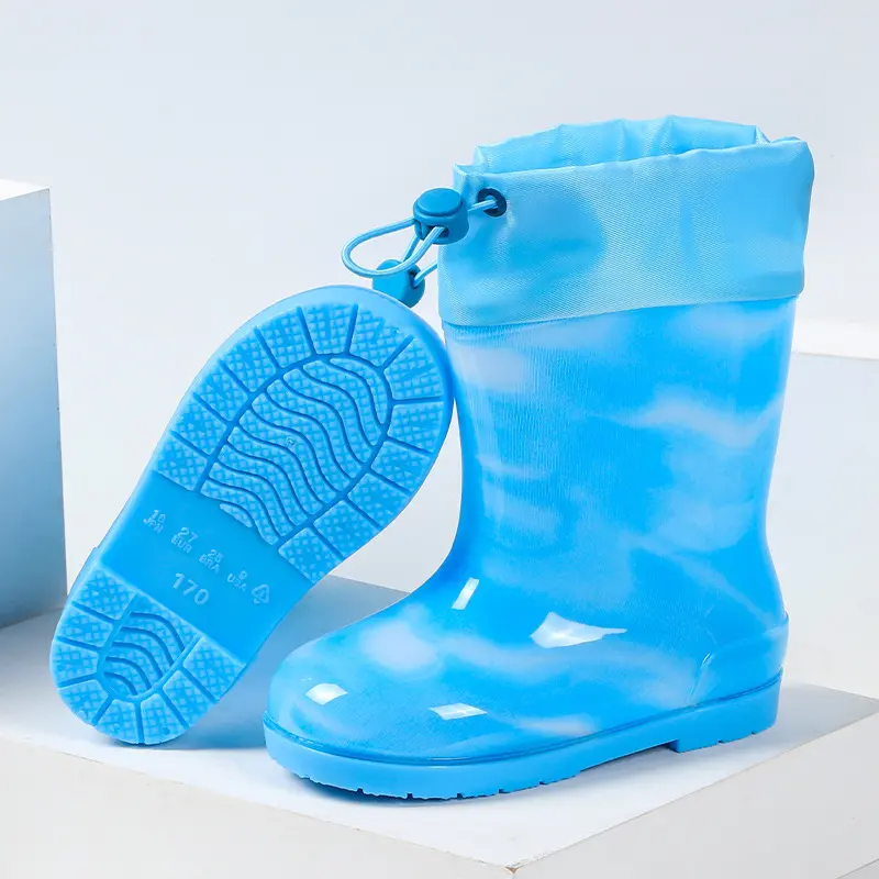 Cartoon Design Rain Boots For Children Women's Boys Baby Shoes Flower Print Cross-Border E-Commerce Stock Rainwear Footwear