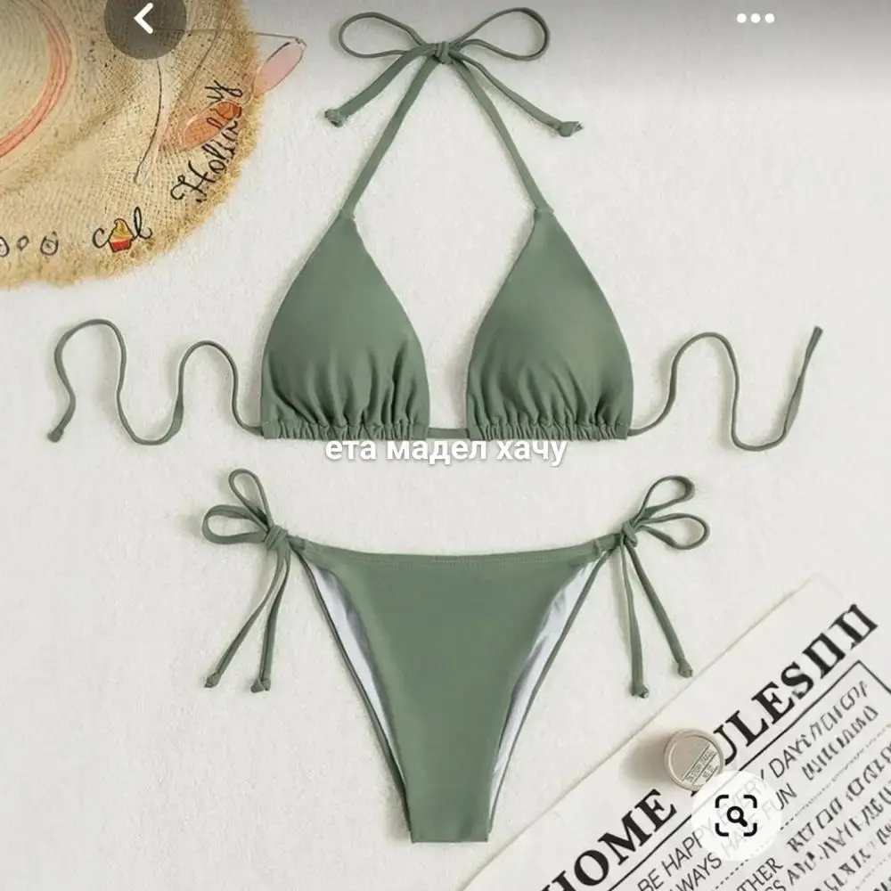 Black Bikini Swimming Suit Women's Triangle Strap Sexy Swimsuit Pants Hot Sale Of The Season New Style Beachwear Female Model AE