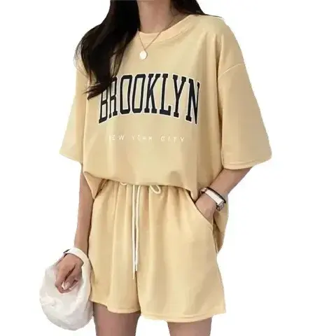 Lazy Cartoon Sportswear Set Women Summer Hot Sale Of The Season Casual Short Sleeve Shorts Ladies Two-Piece Set Comfortable Brea