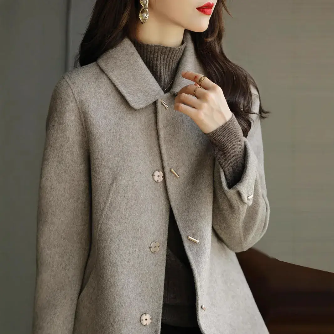 Plus Size Winter New Women's Casual Slimming Trendy Woolen Coat Top Small Size Versatile Fashionable Outerwear Female Clothing