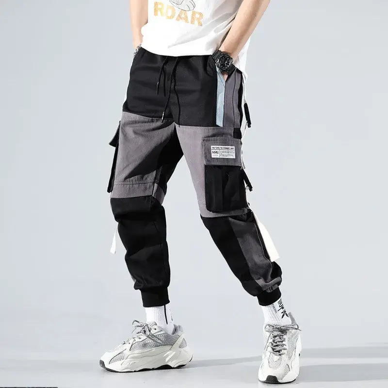 Trendy Brand Men's Cargo Pants Loose Fit Casual Pants Autumn New 2020 Versatile White Male