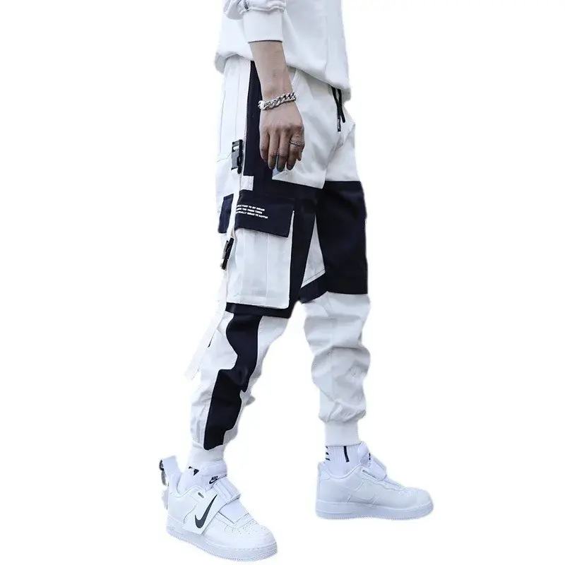 Trendy Brand Men's Cargo Pants Loose Fit Casual Pants Autumn New 2020 Versatile White Male