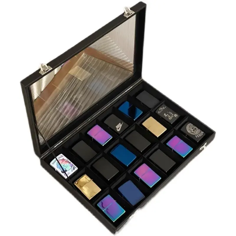 Large Capacity Zippo Matches Storage Box Transparent Glass With Lid Oil Firestone Storage Box For Collectors