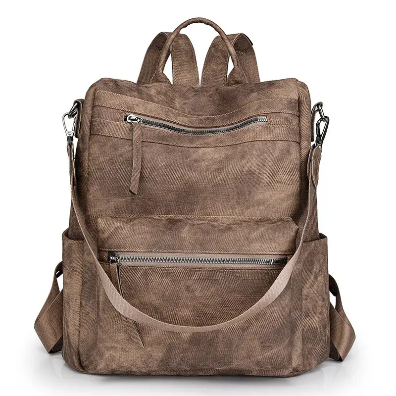 Retro Large Capacity Ladies Casual Double Shoulder Bag Zipper Opening Other Main Material Made in China Cross Border Bag