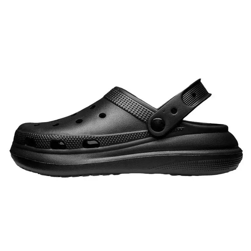 Outer Wear 2023 Summer Men's Single Color Holey Slippers EVA Sole Non-Slip Wear-Resistant Beach Slippers Outdoor Sports Slippers