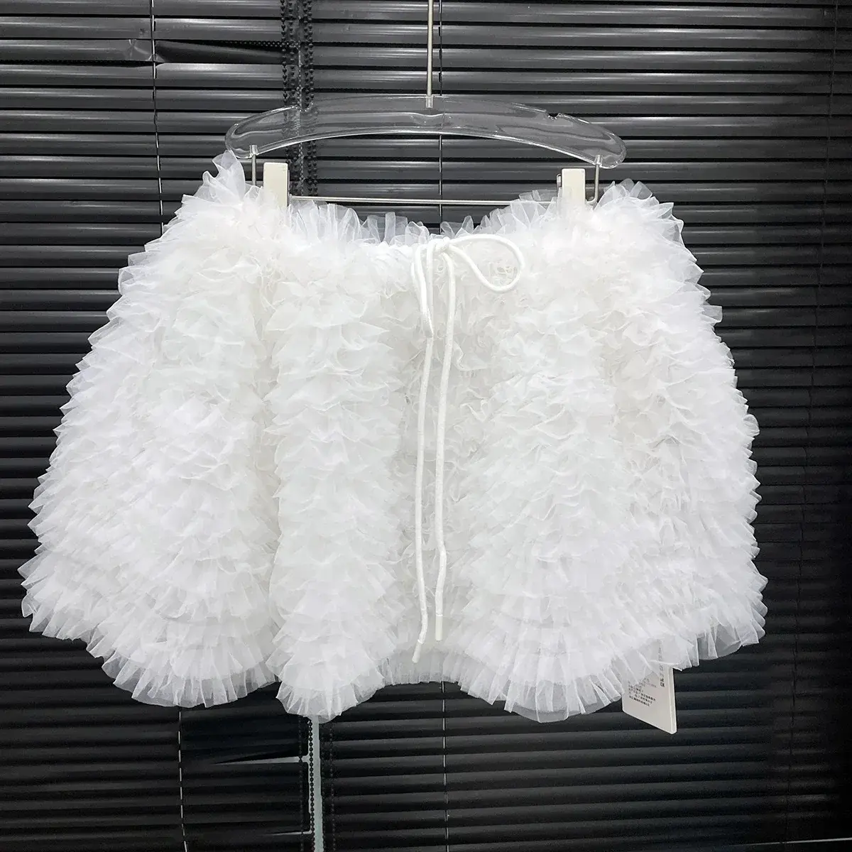 Spring 2025 Layered Heavy Embroidery Mesh Skirt Ballet Style Puffy Women's Slimming Half-length Skirts Fashionable Cotton Knitte