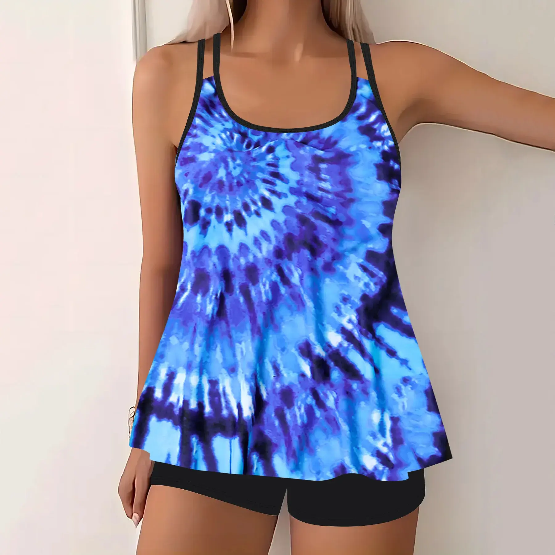 Large Size Women's Bikini Set Print Slimming Belly Covering Cross-Border Swimwear Fashionable Female Swimsuit from Mainland Chin