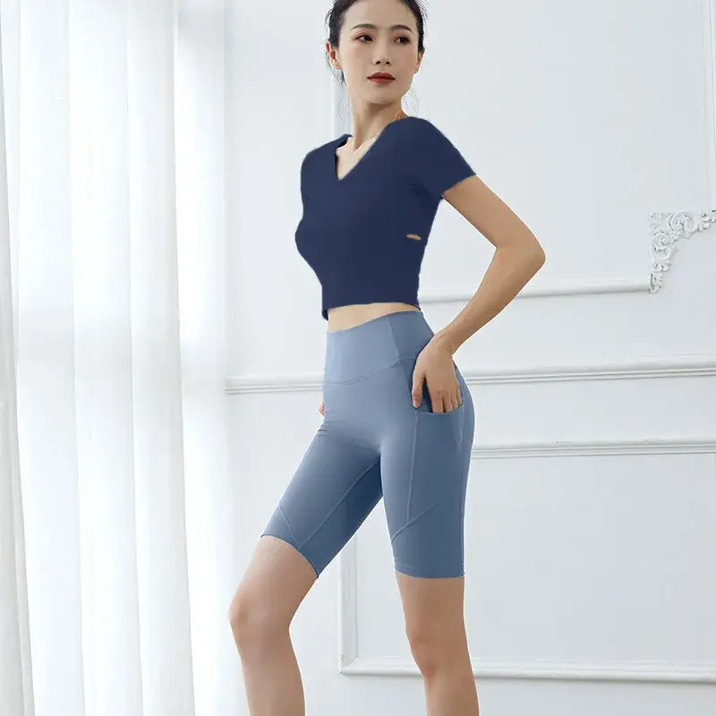 Trendy Summer Yoga Top Women's Quick Dry Sports T-Shirt Casual Fitness Training Running Short Sleeves Clothing