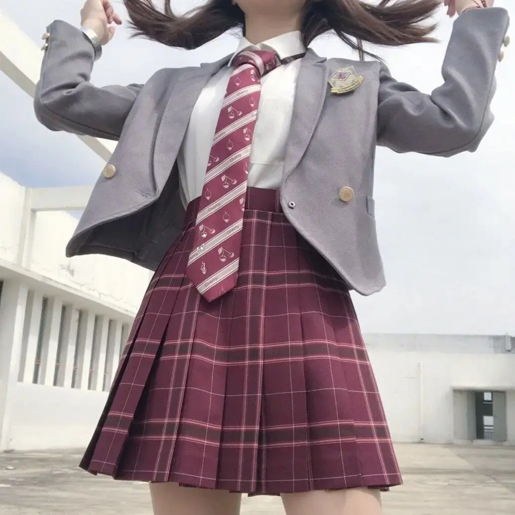 Original Sakura JK Uniform Shirt Women's Long Sleeve Preppy Style Plaid Pencil Skirt Trendy Fashionable Chinese Design