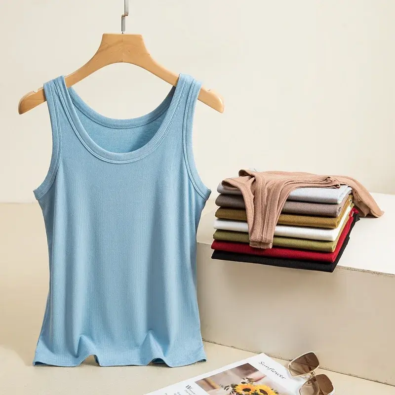 Anti-Exposure Slimming Short Sleeve Tank Top For Women With Wide Shoulder Strap Summer Spring Autumn Inner Base Layer