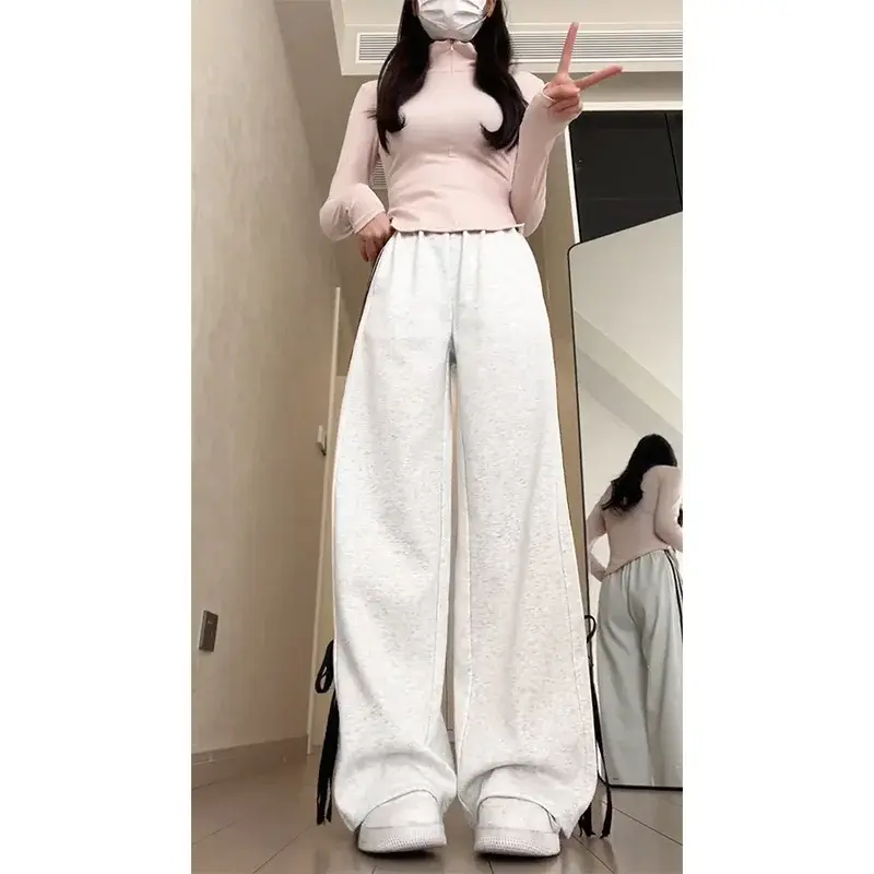 American Style Vintage Greybow High-Waisted Loose-Fit Striped Casual Sweatpants For Women High-Elasticity Long-Lasting Comfort