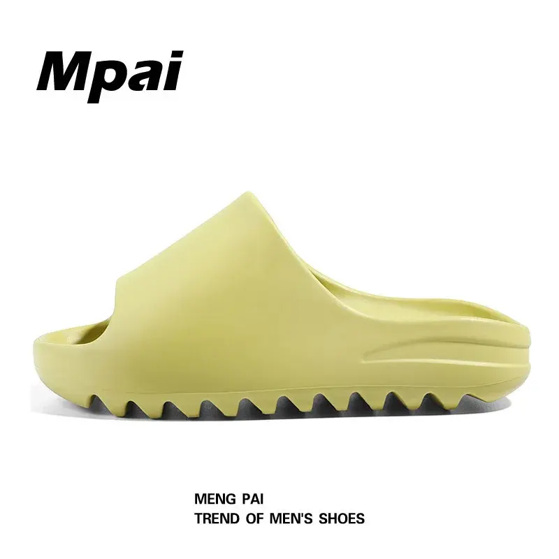 Trendy Summer Thick Bottom Couple Beach Slippers Men's Casual Slip-on Eva Slippers Non-slip Yeezy Sandals