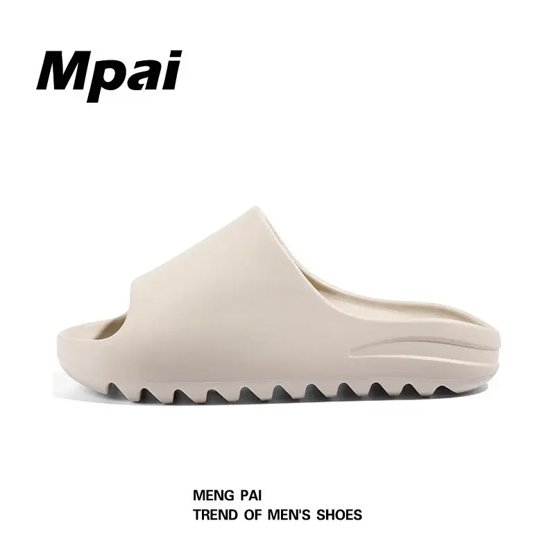 Trendy Summer Thick Bottom Couple Beach Slippers Men's Casual Slip-on Eva Slippers Non-slip Yeezy Sandals