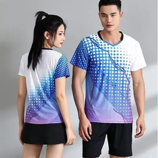 New Men's Women's Quick Dry Breathable Sweat Absorbent Sports Casual Fitness Badminton Shirt Top Lightweight Mesh Fabric