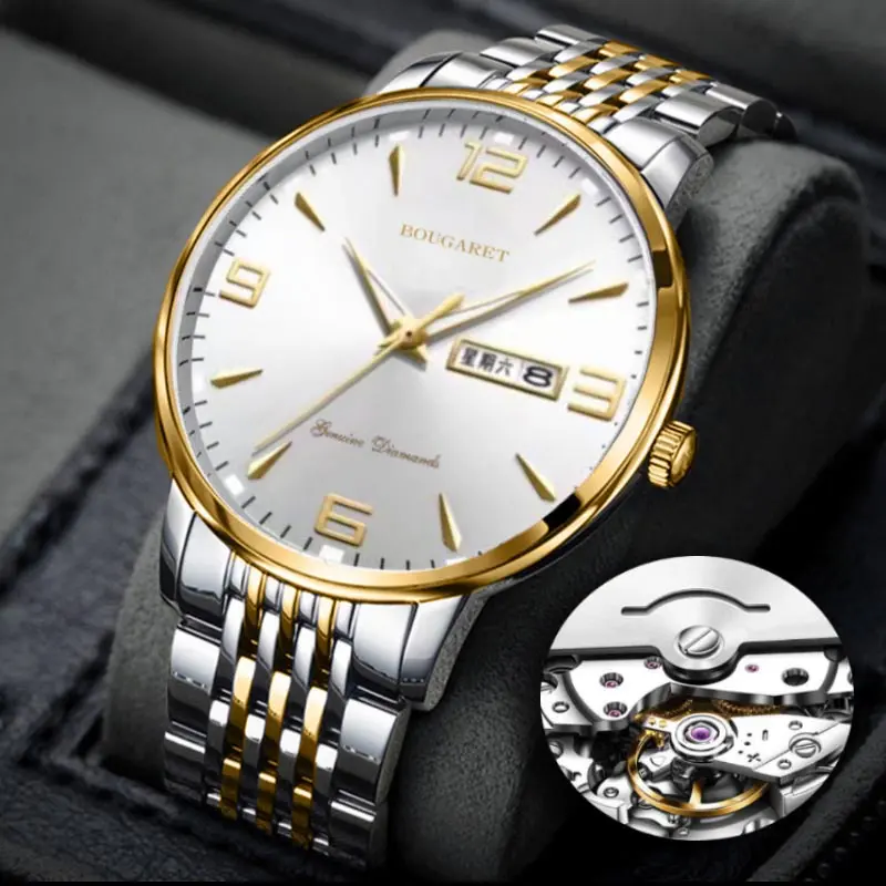 New Men's Watch Waterproof Luminous Calendar Korean Style Anti-fake Mechanical Watch Quick Hand Delivery One Piece Agency