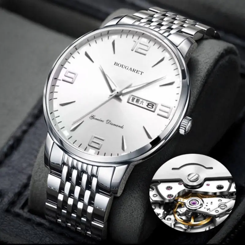New Men's Watch Waterproof Luminous Calendar Korean Style Anti-fake Mechanical Watch Quick Hand Delivery One Piece Agency
