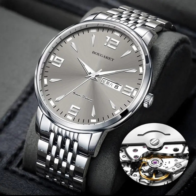 New Men's Watch Waterproof Luminous Calendar Korean Style Anti-fake Mechanical Watch Quick Hand Delivery One Piece Agency