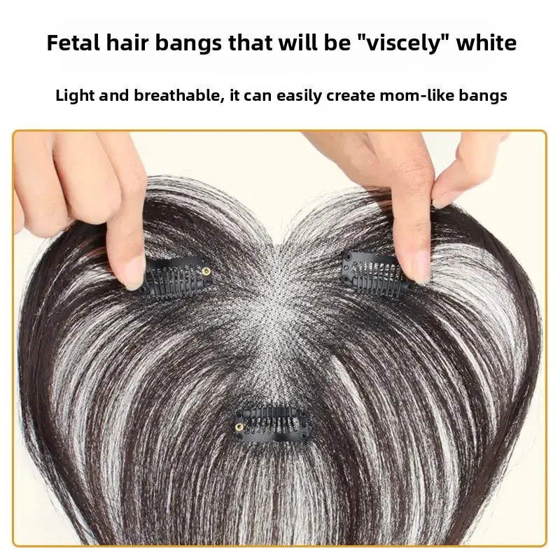 Hand-Woven Lightweight Invisible Hairline Cover Full-Weave Toupie Fringe Real Hair Top-Part Wig Piece for Hair Extension