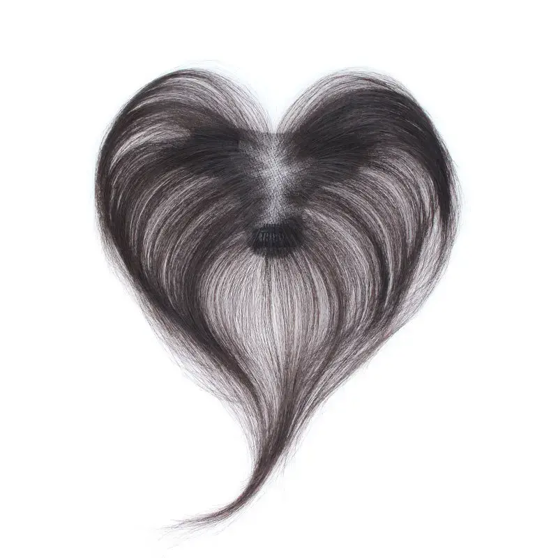 Hand-Woven Lightweight Invisible Hairline Cover Full-Weave Toupie Fringe Real Hair Top-Part Wig Piece for Hair Extension