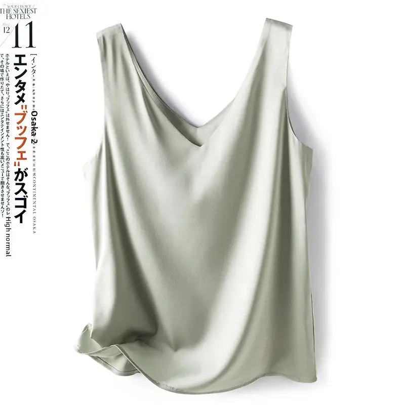 Silk Camisole Vest Women Inner Match Small Suitetic Large Size Satin Chiffon Summer Outerwear Mulberry Silk Base Top