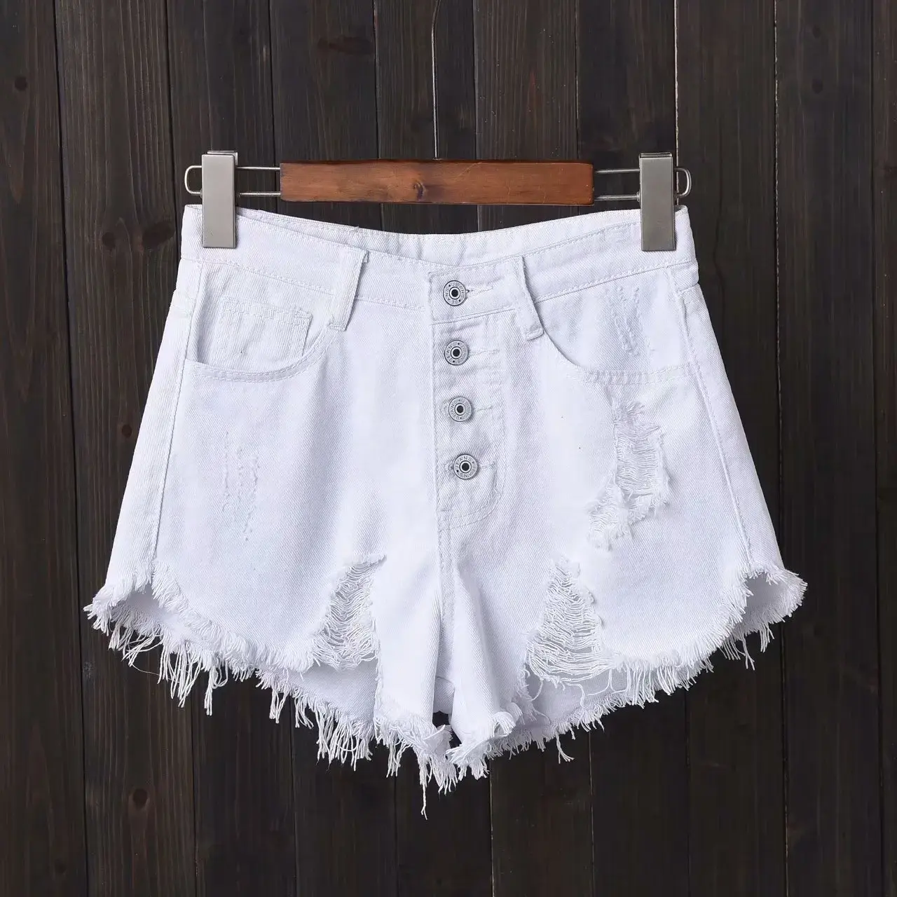 High Waist Denim Shorts Women Summer plus Size Loose Fit Fashion Frayed Hole A- Line Slimming Hot Cotton Shorts for Women