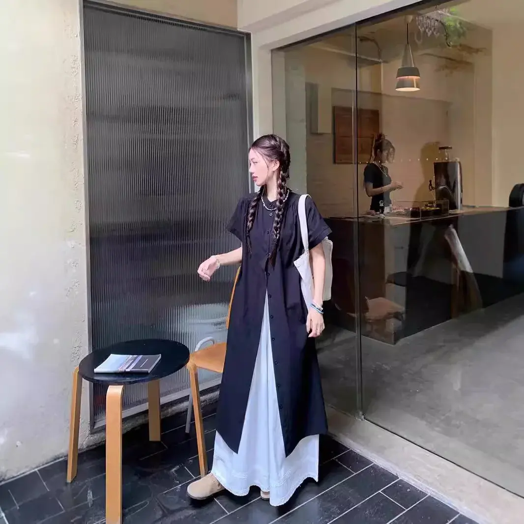 Zen Sense Vintage Mountain Style Casual Fashion Women's Summer Plus Size Matching High-End Feel Shirt Layered 2-Piece Set