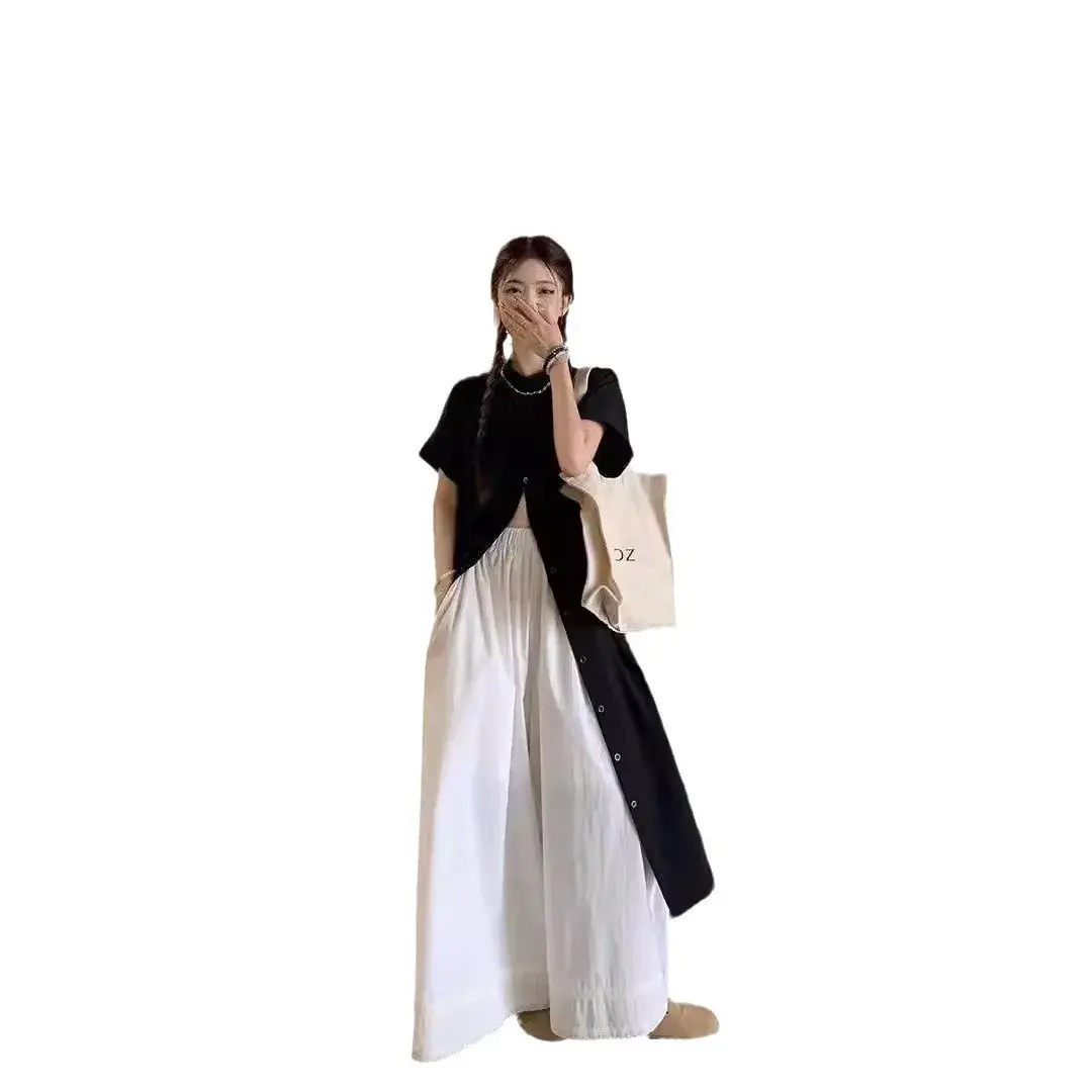 Zen Sense Vintage Mountain Style Casual Fashion Women's Summer Plus Size Matching High-End Feel Shirt Layered 2-Piece Set
