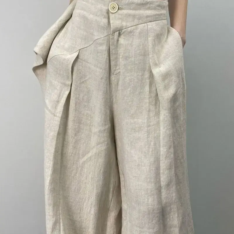 New Style Women's Wide Leg Pants Spring Autumn Large Pleat Draped Loose Texture Minimalist Long Trousers Fashionable Elegant