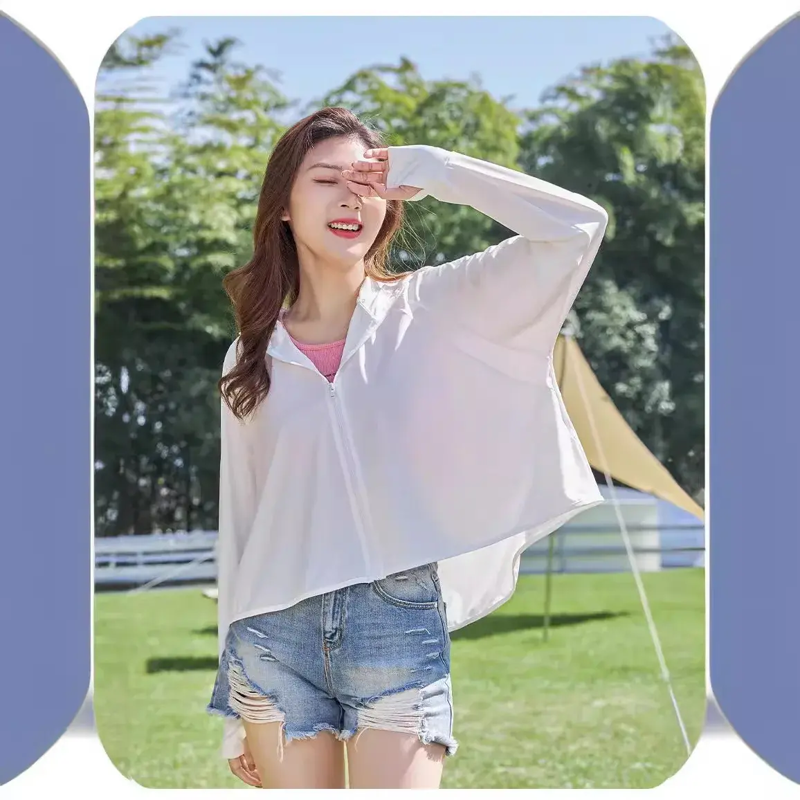 UPF50+ Slim Fit Women's Sun Protection Jacket Breathable Summer Style 2024 New Arrival Anti-Uv Outer Wear Thin Section