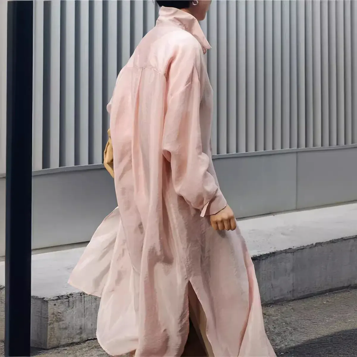 Loose plus Size Women's Shirt Long Dress Elegant School Style Versatile Open Cardigan Slimming Long Sleeve Sun Protection Clothi