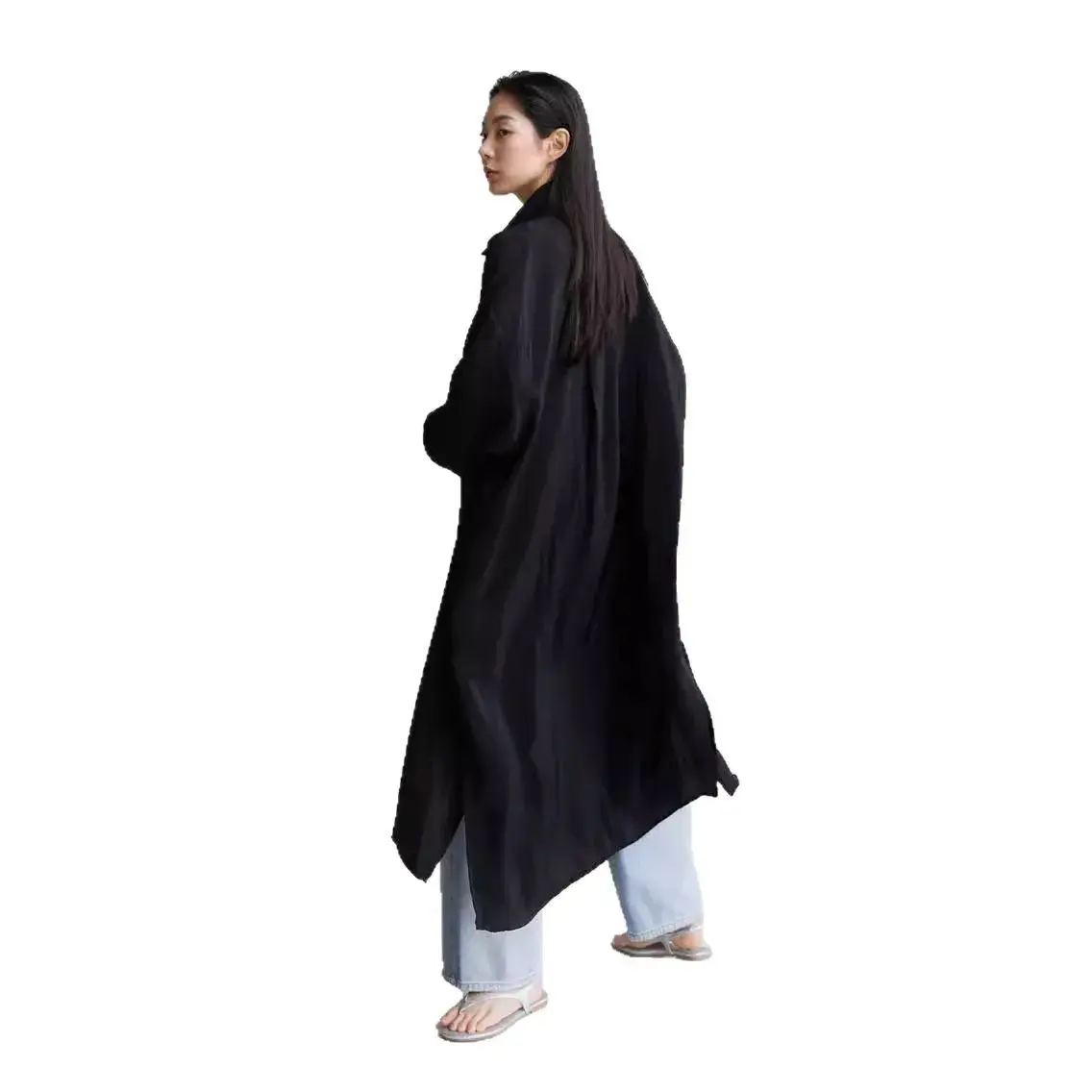 Loose plus Size Women's Shirt Long Dress Elegant School Style Versatile Open Cardigan Slimming Long Sleeve Sun Protection Clothi